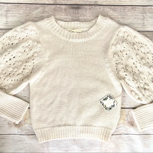 Girls Ivory Dot Sleeve Sweater - Picture 11 of 16